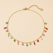 Collar Solara Cristal Hadorelle en chapa de oro