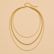 Collar Tría Doré Hadorelle en acero inoxidable
