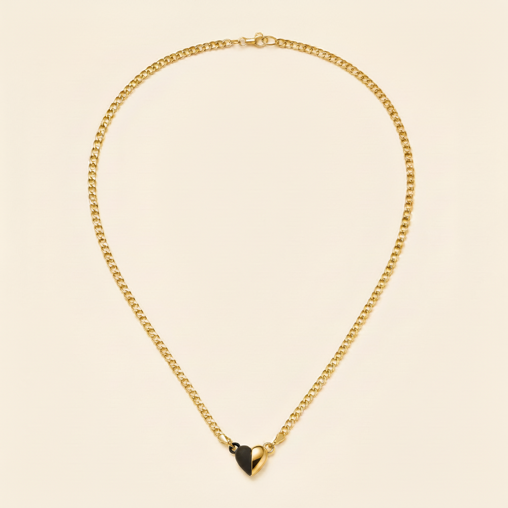 Collar Velisse Corazón Magnético Dorado