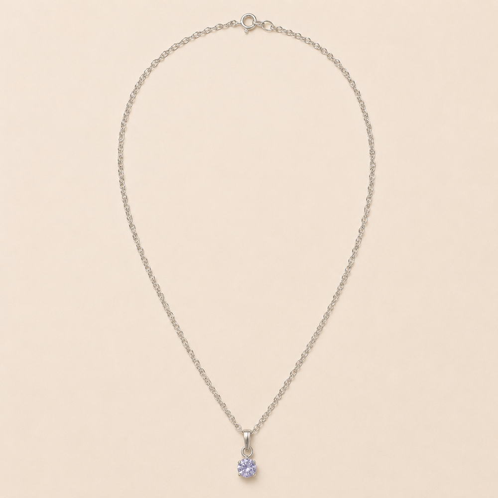 Collar Violette Cristal Lila Plata .925