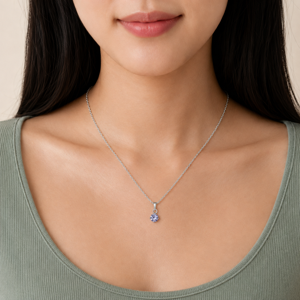 Collar Violette Cristal Lila Plata .925