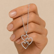 Collar Elianor Tres Corazones Plata .925