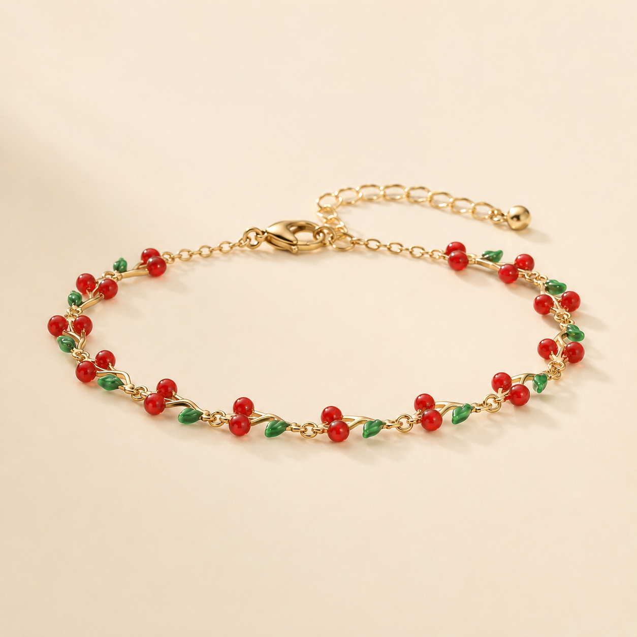 Pulsera Cerise Cerezas Doradas