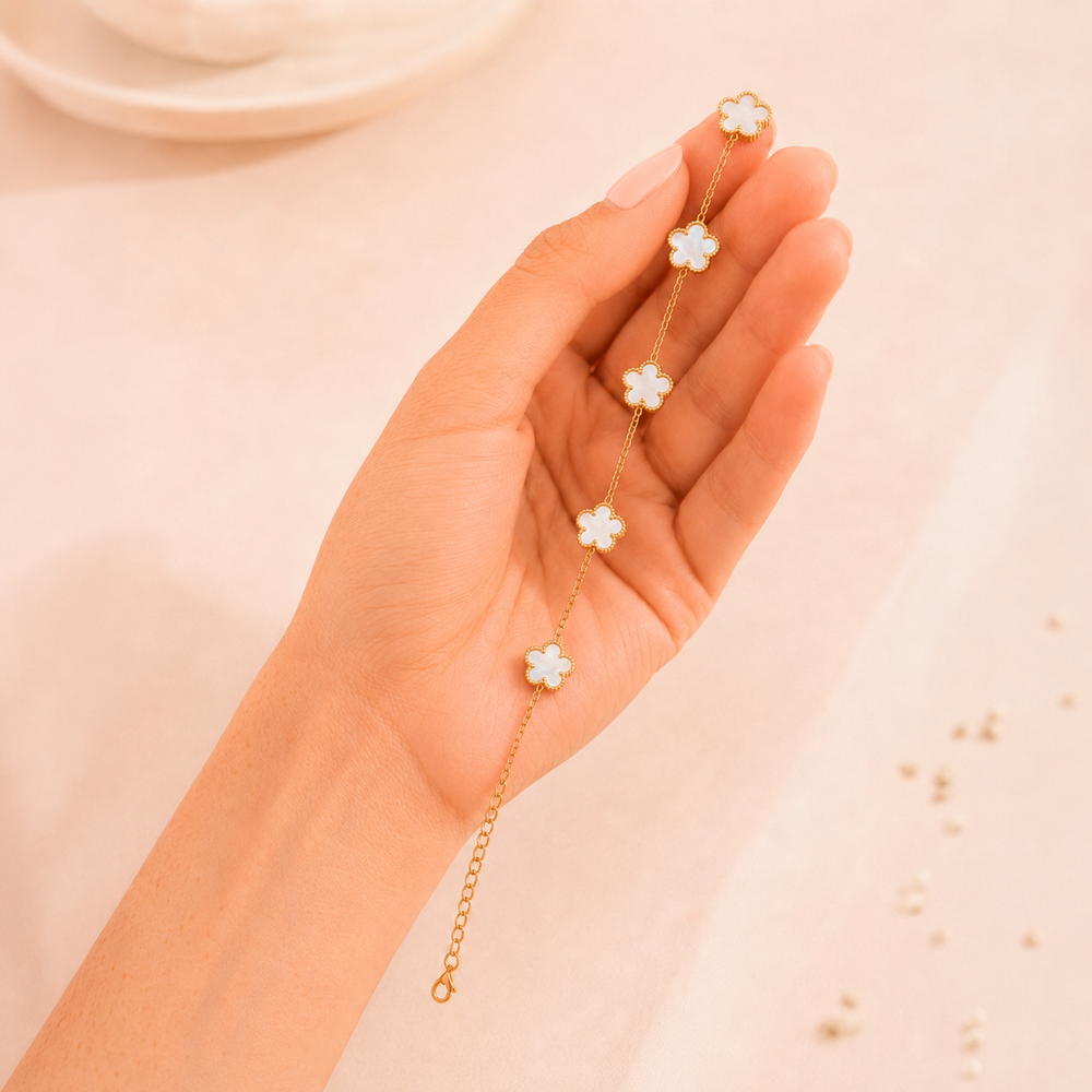 Pulsera Ivoire Flor Blanca