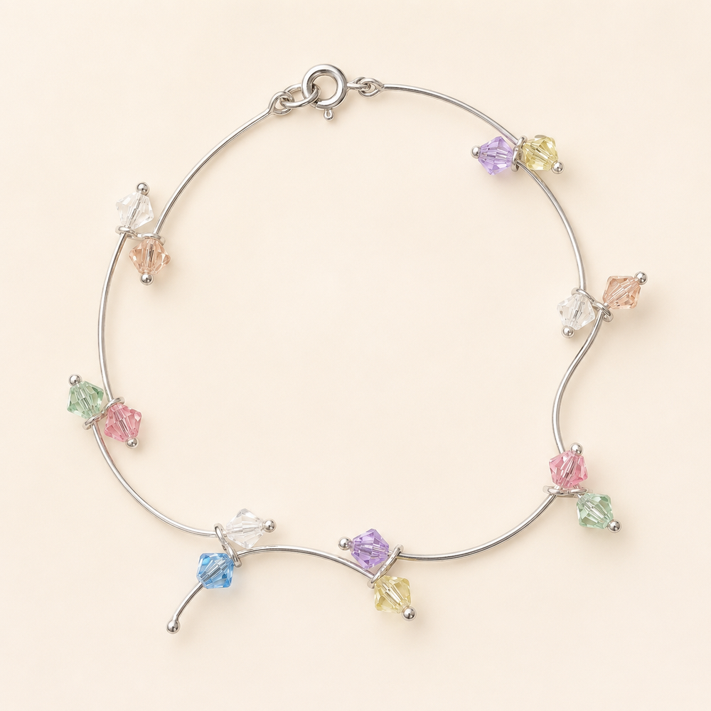 Pulsera Lunelle Cristales Pastel Plata .925