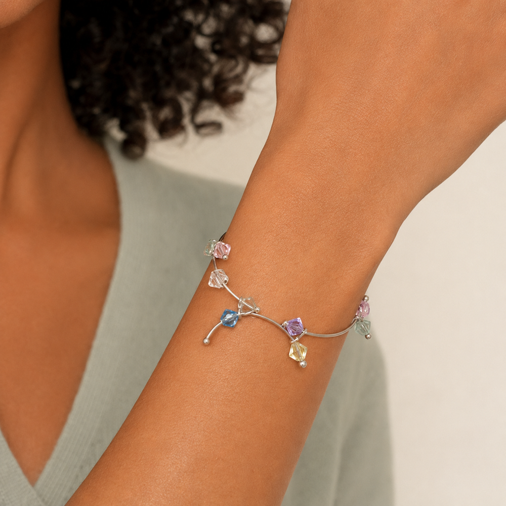 Pulsera Lunelle Cristales Pastel Plata .925