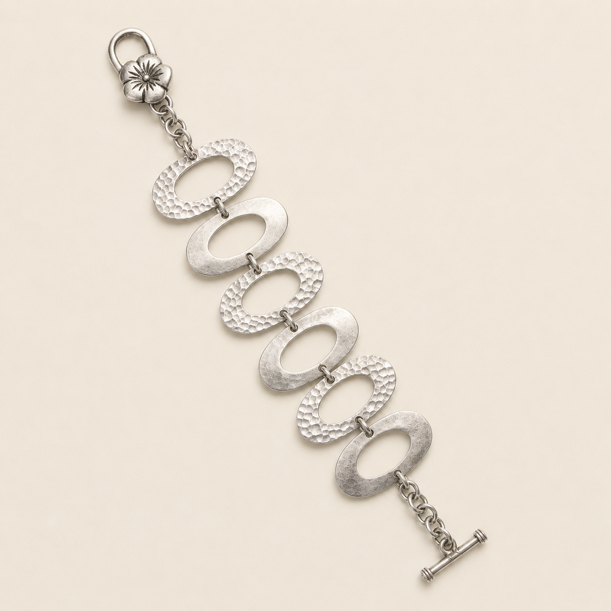 Pulsera Marielle Óvalos Martillados Plata .925