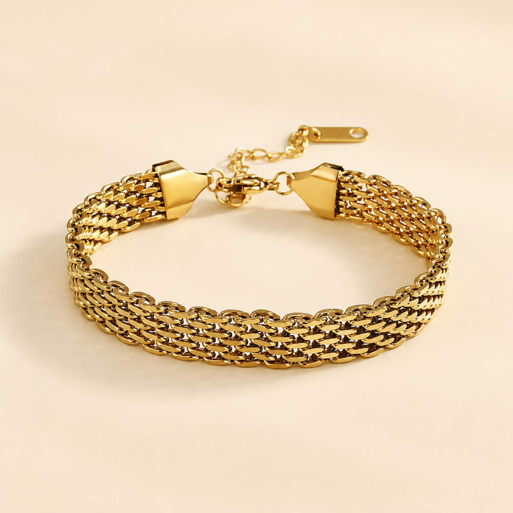 Pulsera Sorela Tejida Dorada
