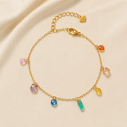 Tobillera Virela Cristal Hadorelle en acero inoxidable