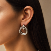 Aretes Évora Plateados Hadorelle vista de escala